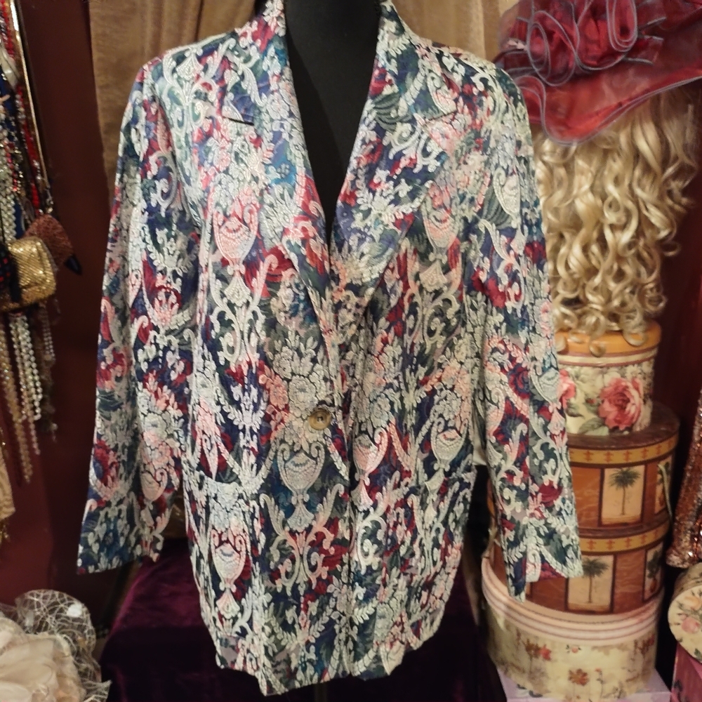 Lori Vintage Floral Brocade Jacket 12
